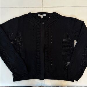 SWTR Cotton Crochet Black Knit Cardigan